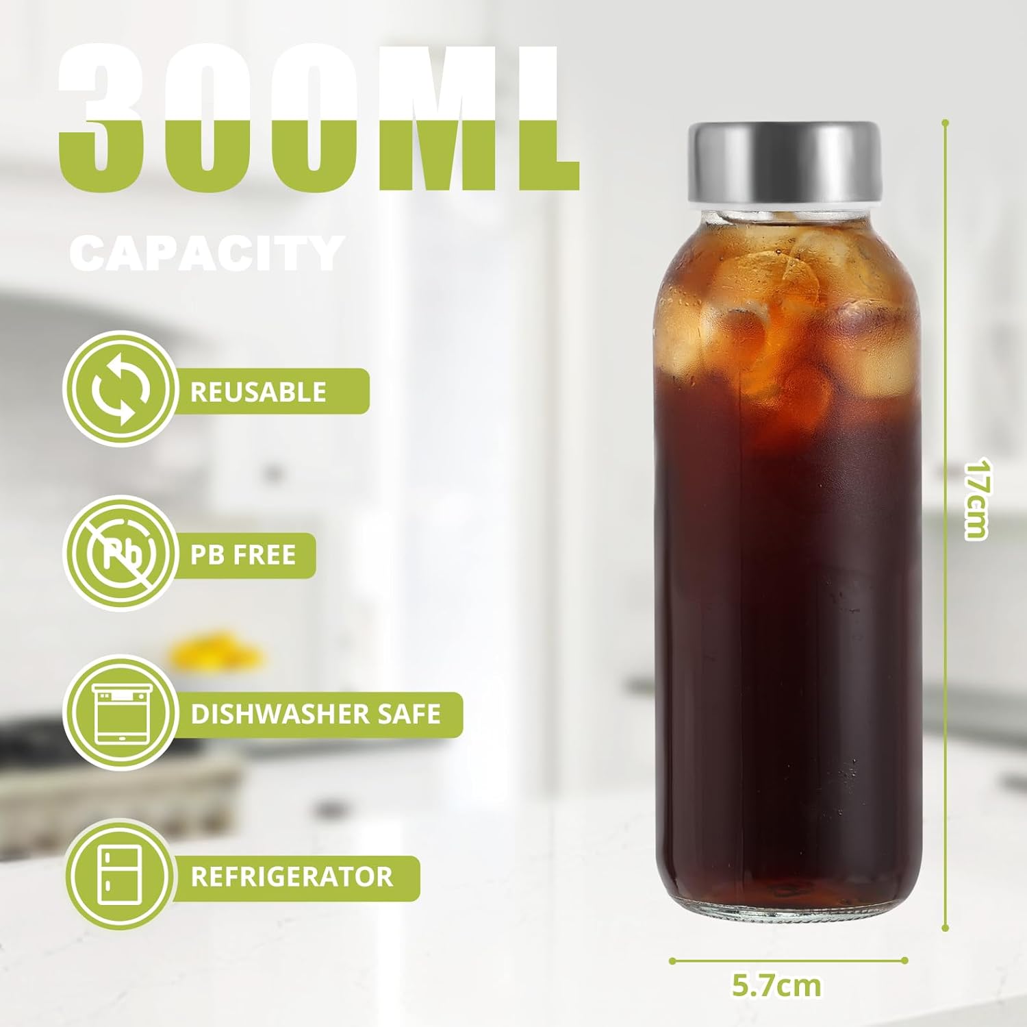 Thumbnail 1 de LIMILI glass water bottle with 300ml