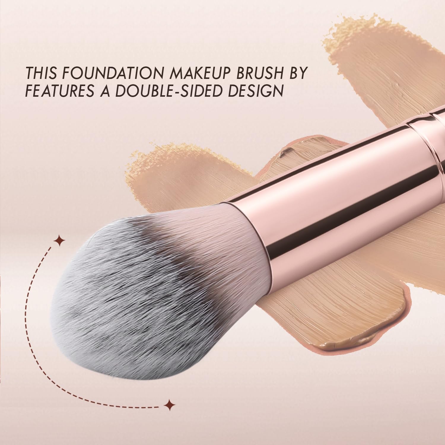 Detalle de KINGMAS Double-Ended Foundation Makeup Brush for Bronzer, Contour, Powder & Concealer