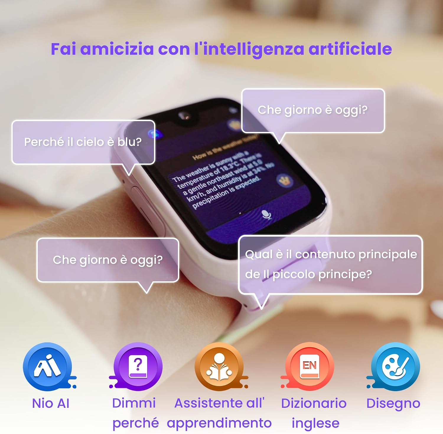 Detalle 2 de LAGENIO K9 Smartwatch Bambini AI: GPS, 4G e AMOLED 1,78'' per una crescita connessa