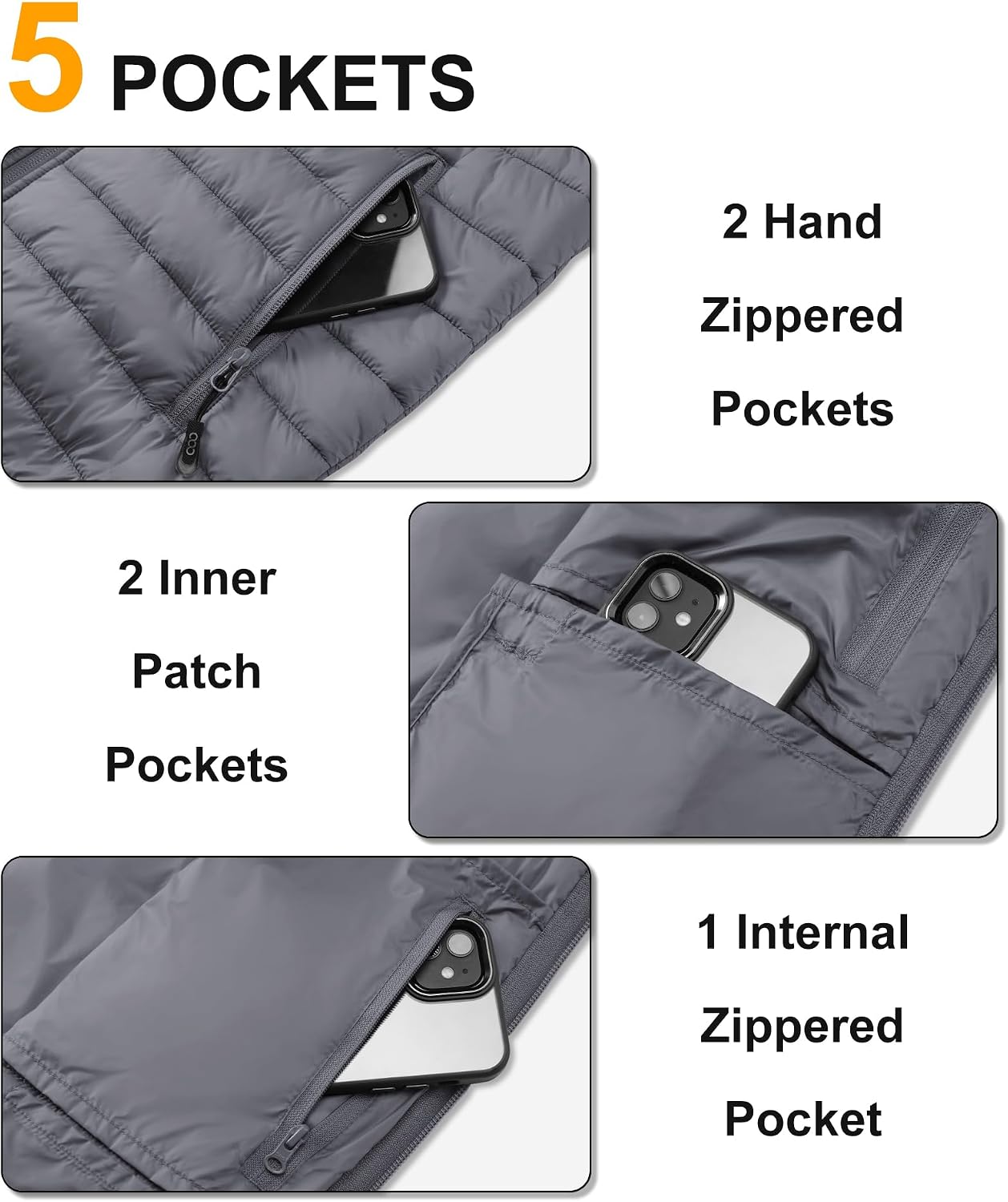 Detalle de 33,000ft men’s lightweight gilet, packable