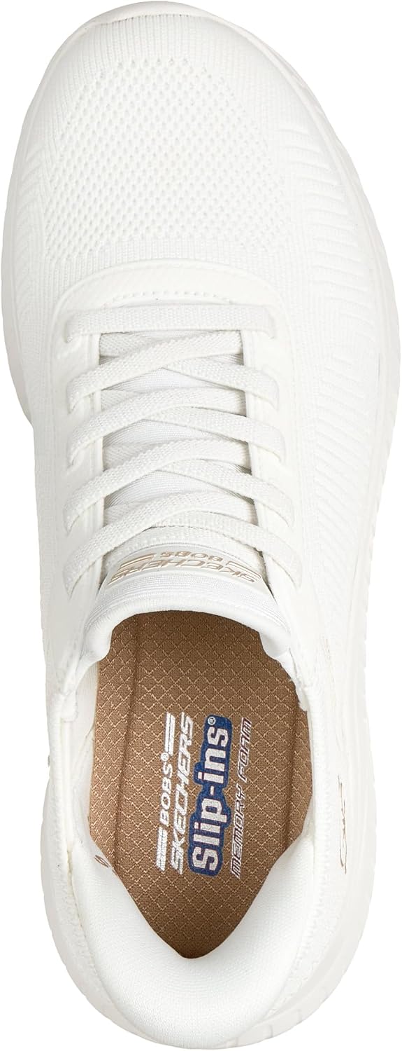 Detalle de Skechers Damen Bobs Squad Chaos Current Muse Slip-Ins – Off White Textile, Größe 39 EU