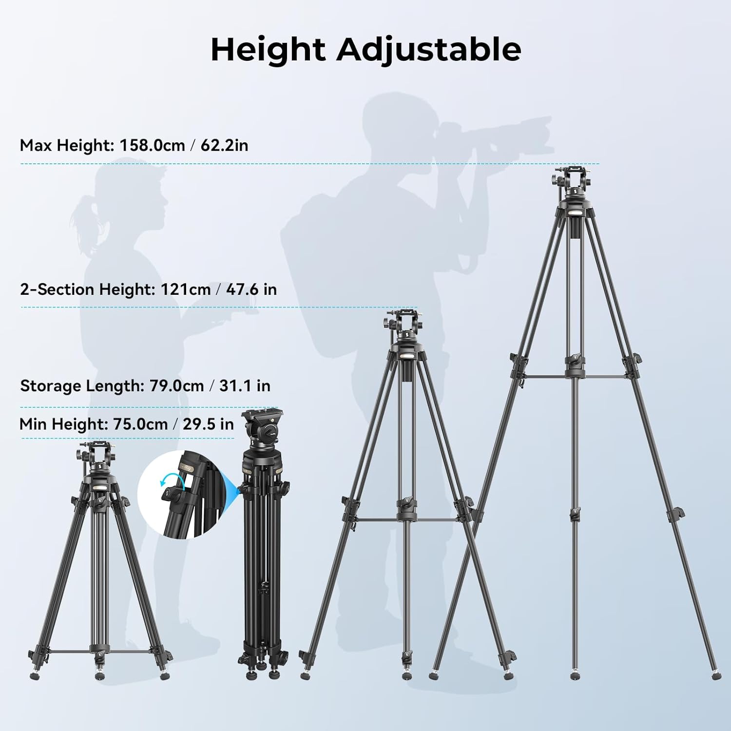 Detalle 2 de SMALLRIG AD-50-4684 Treppiede video 5 kg