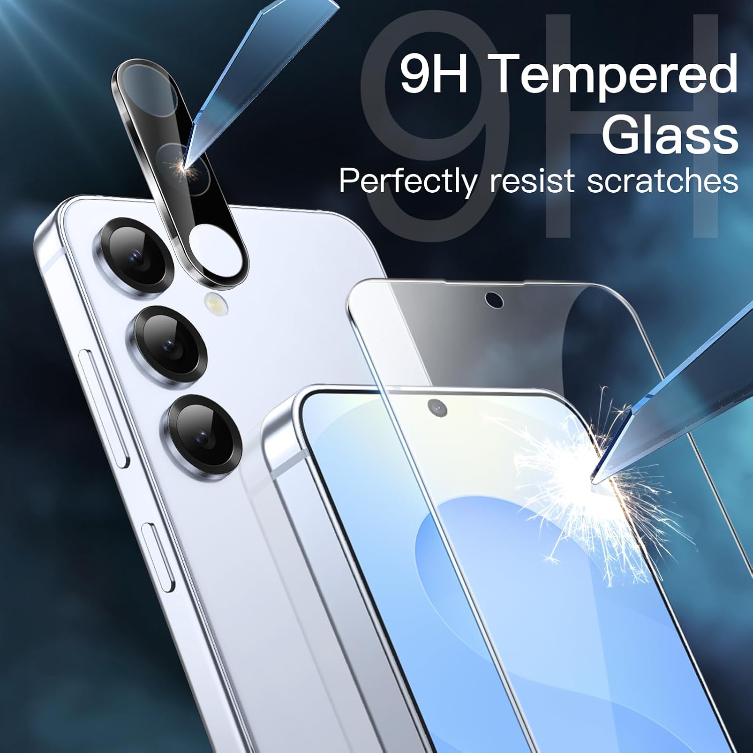 Detalle 2 de JETech Samsung Galaxy S25 5-i-1-skal, klart TPU/PC med glasskydd