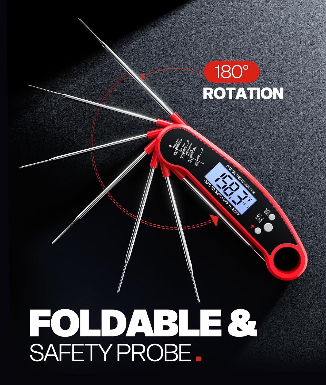 Thumbnail 3 de ONFIKY Meat Thermometer Digital — 1–2 Sec Instant Read, IP67 Waterproof & Ultra-Fast