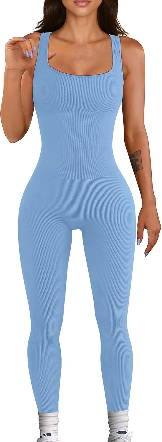 Thumbnail 3 de YIOIOIO Women Seamless Ribbed Jumpsuit Yoga Romper 🧘♀