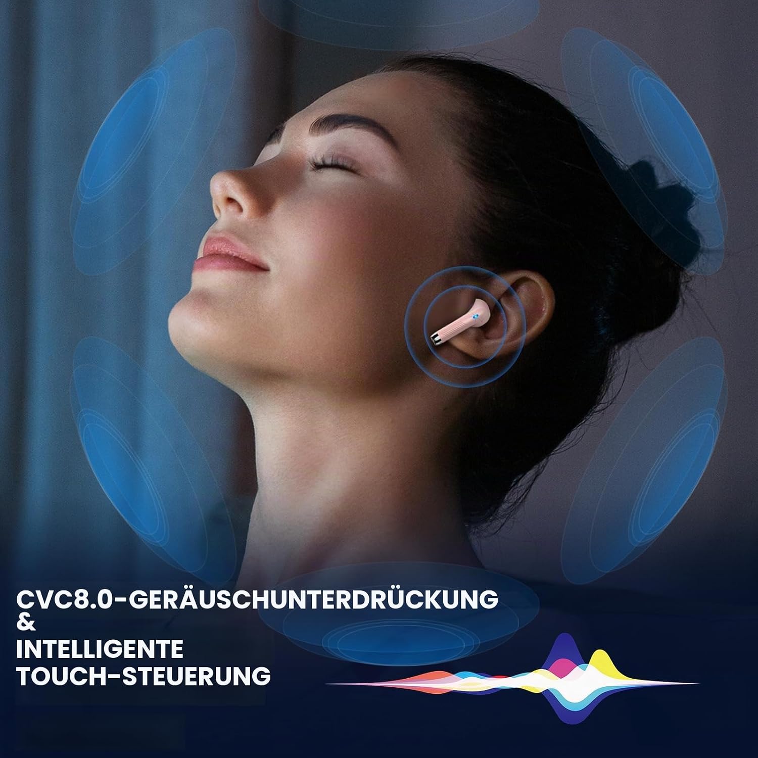 Detalle de Bluetooth Kopfhörer mit tiefem Bass – 4 ENC Noise Cancelling, 40 Std. Laufzeit, IP7, Bluetooth 5.4