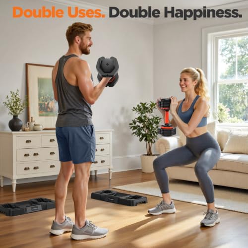 Thumbnail 8 de LifeOG 2026 Updated Adjustable Dumbbell Set (2x 25 lbs) with 5-Weight Options