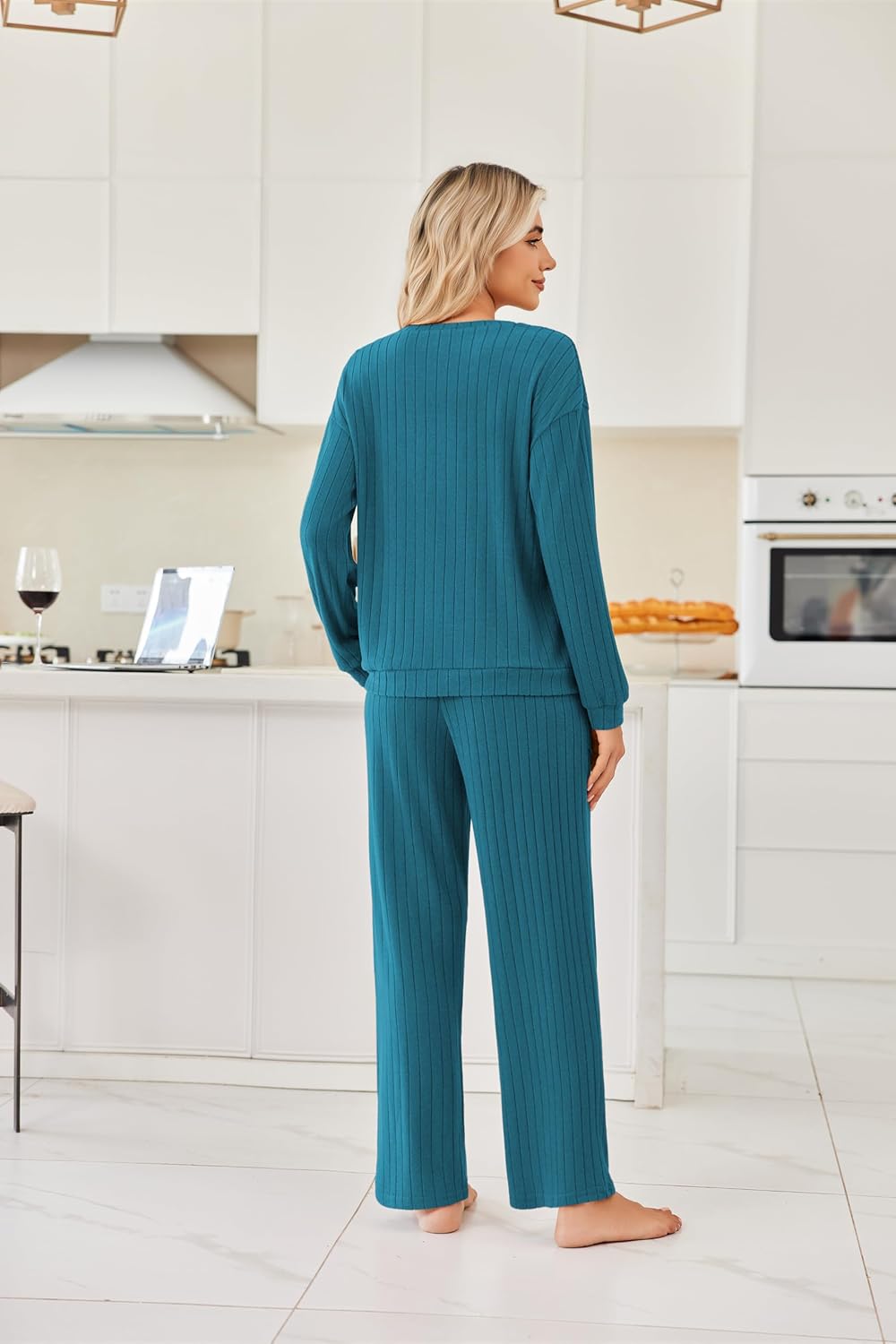 Thumbnail 4 de Ekouaer Ribbed Knit Pajama Set