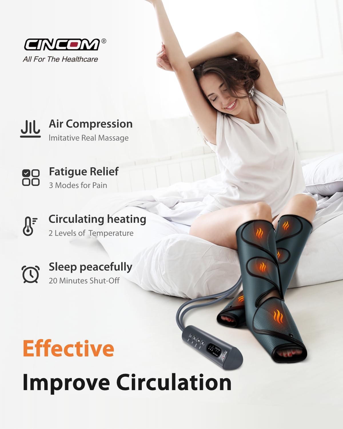 Thumbnail 1 de CINCOM Leg Massager with Heat and Compression: Comfort for Circulation and Edema Relief