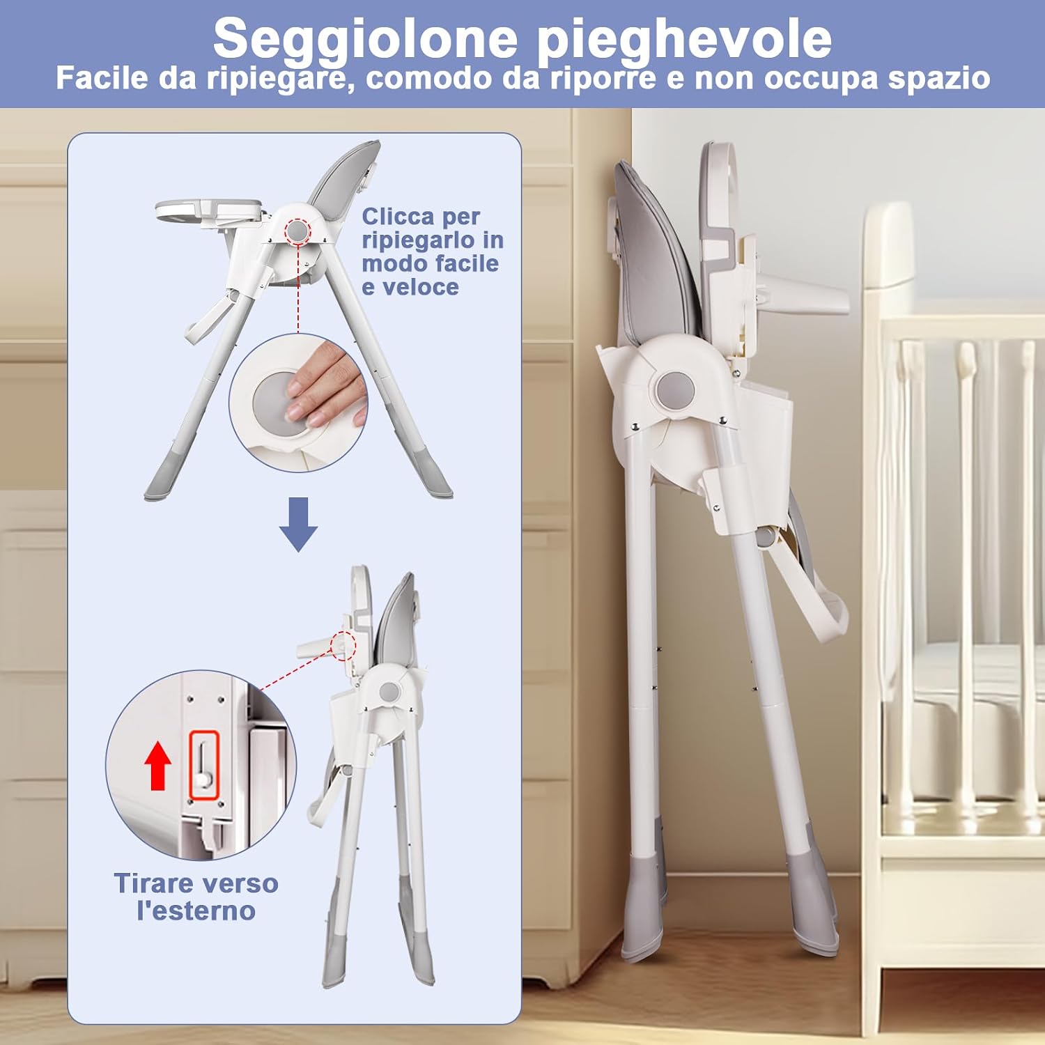 Thumbnail 5 de Seggiolone Pappa Portatile evolutivo 4 posizioni altezza 5 👶