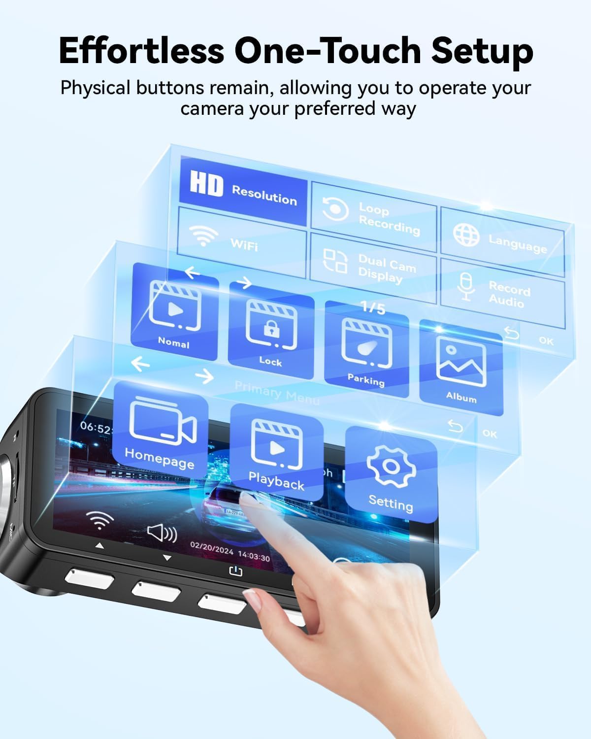 Thumbnail 3 de FOCUWAY Dash Cam Front and Rear – Real 4K Dual Dash Camera with GPS, Touchscreen, and 64GB Kit