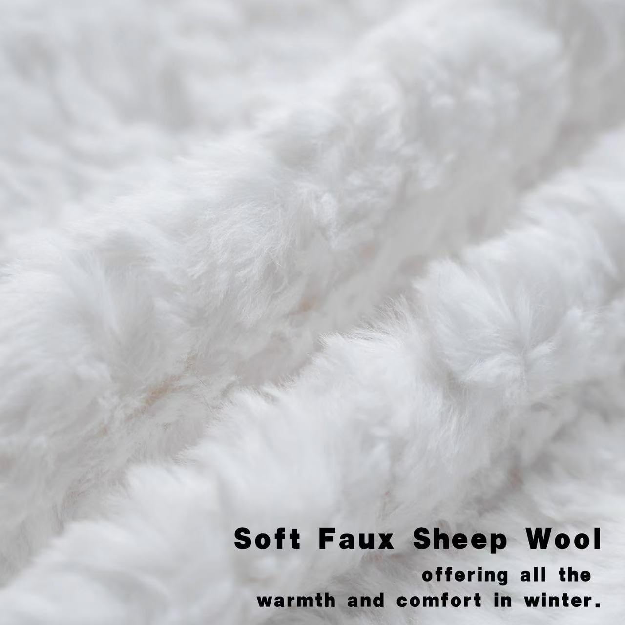 Thumbnail 1 de Neelvin 2er Set Kissenbezug aus Kunstfell (Creme Weiß) 45 x 45 cm