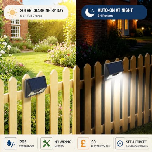 Detalle 2 de vighep Solar Lights Outdoor Garden 6 Pack: Weatherproof, Motion-Sensor Security Lights