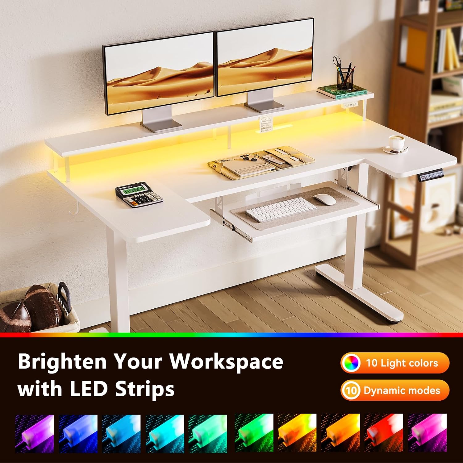 Thumbnail 6 de OffiGo 1946c956-d86b-4ba1-88f5-89f81116b47a U-Shaped Standing Desk, 55-Inch