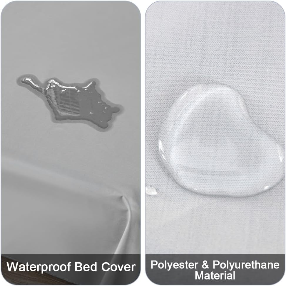 Thumbnail 1 de DUJUIKE Waterproof Bed Sheet Cover (Pet Hair Resistant) – Grey, Queen 200 x 230 cm