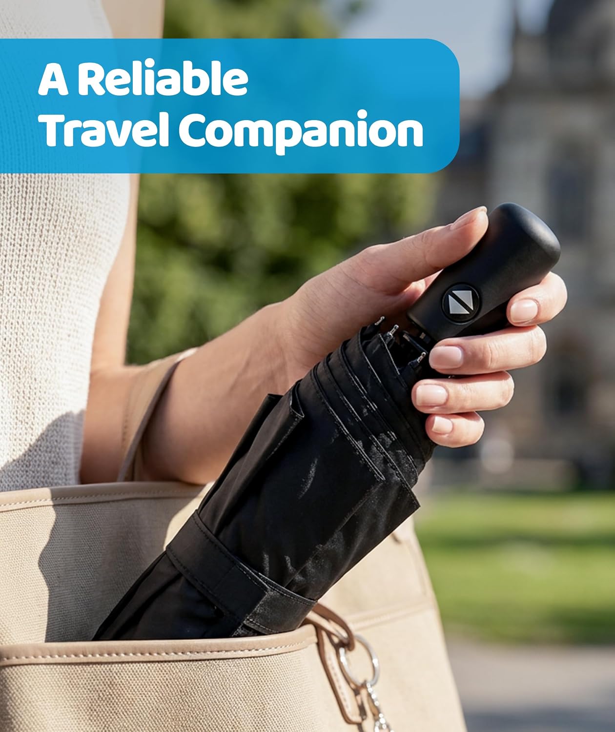 Detalle 2 de Rain-Mate Windproof Compact Umbrella (Auto Open & Close) — Portable Folding Travel Umbrella for Rain