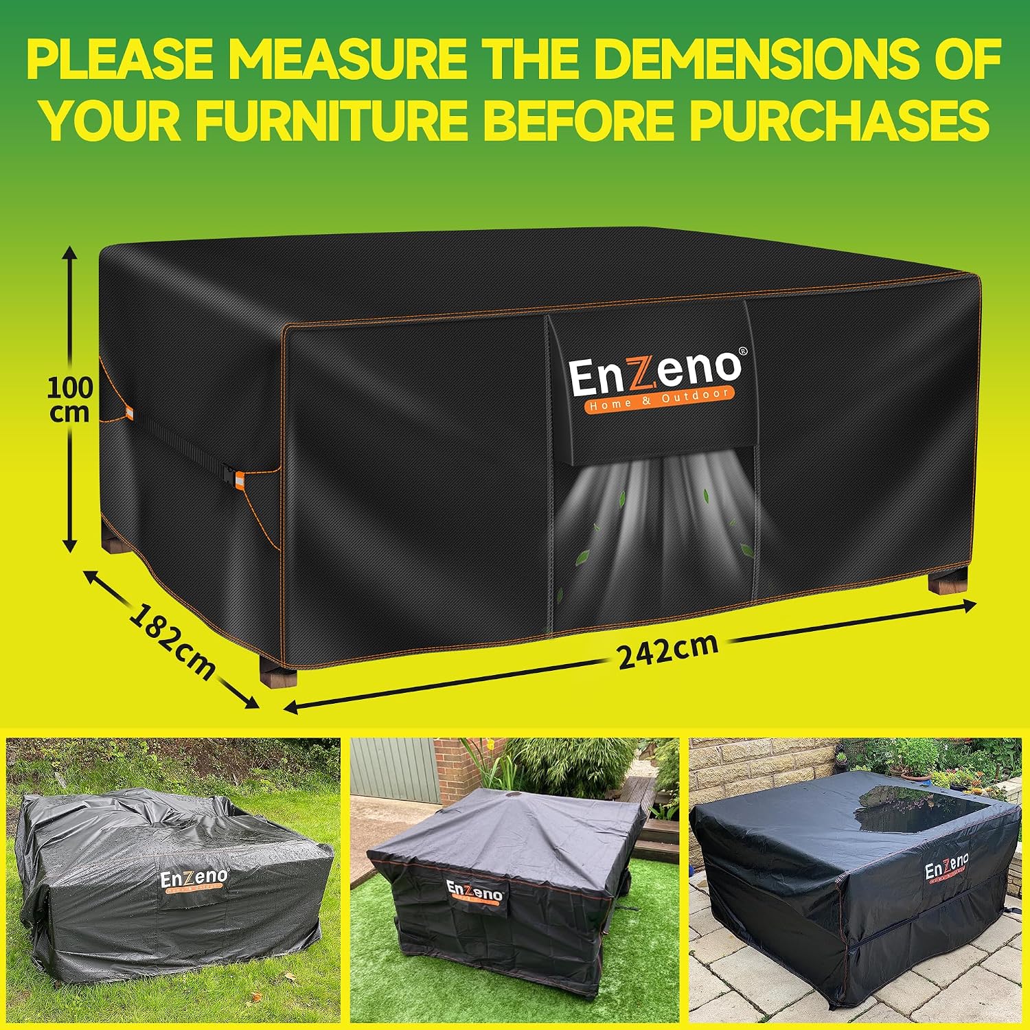 Detalle 2 de Enzeno Outdoor Garden Furniture Cover 242x182x100cm