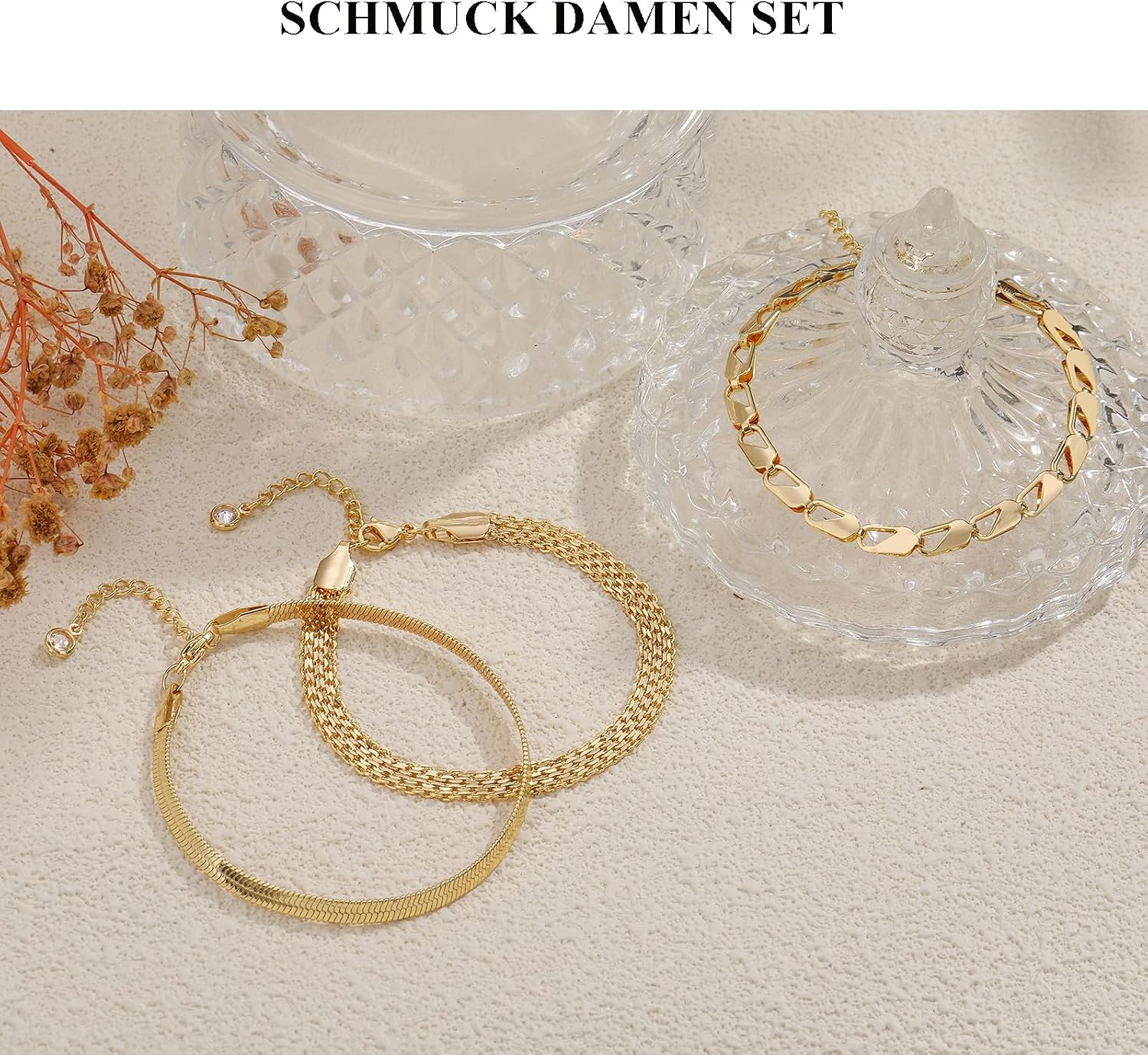 Thumbnail 4 de FUNElA 3er Armband-Set Damen, vergoldet
