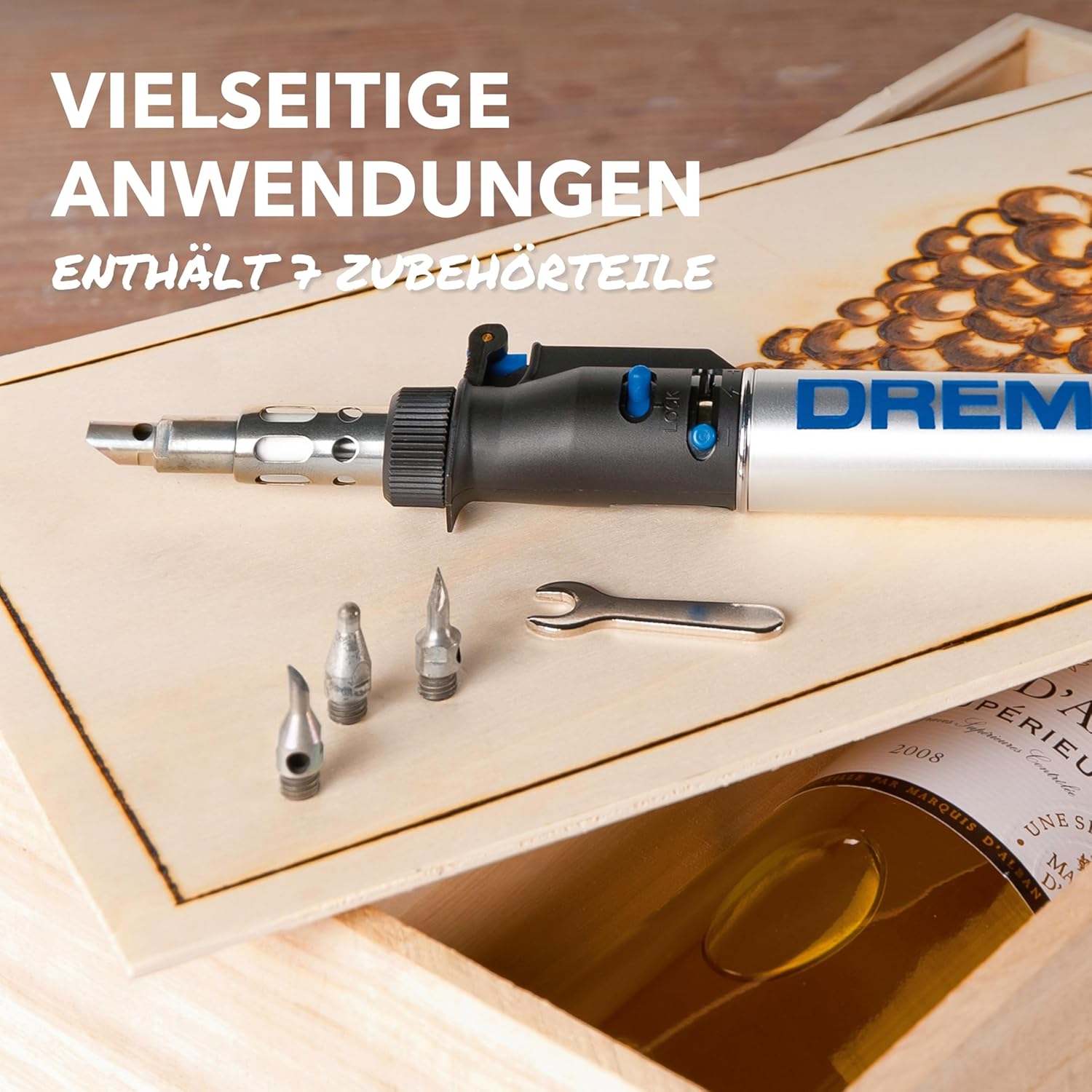 Thumbnail 2 de Dremel 2000 VersaTip Lötkolben (Brennkolben) mit 7 Wechselspitzen für Löten, Heißschneiden und Brandmalerei