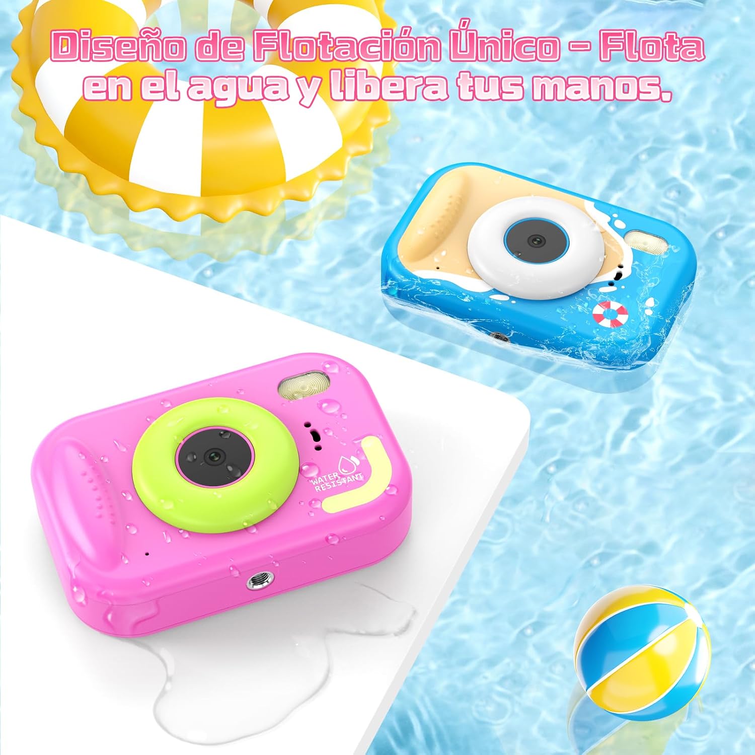 Detalle 2 de CHAKEYAKE Fotografica Bambini 1080P IP67, 32GB – Fotocamera subacquea per piscine e mare