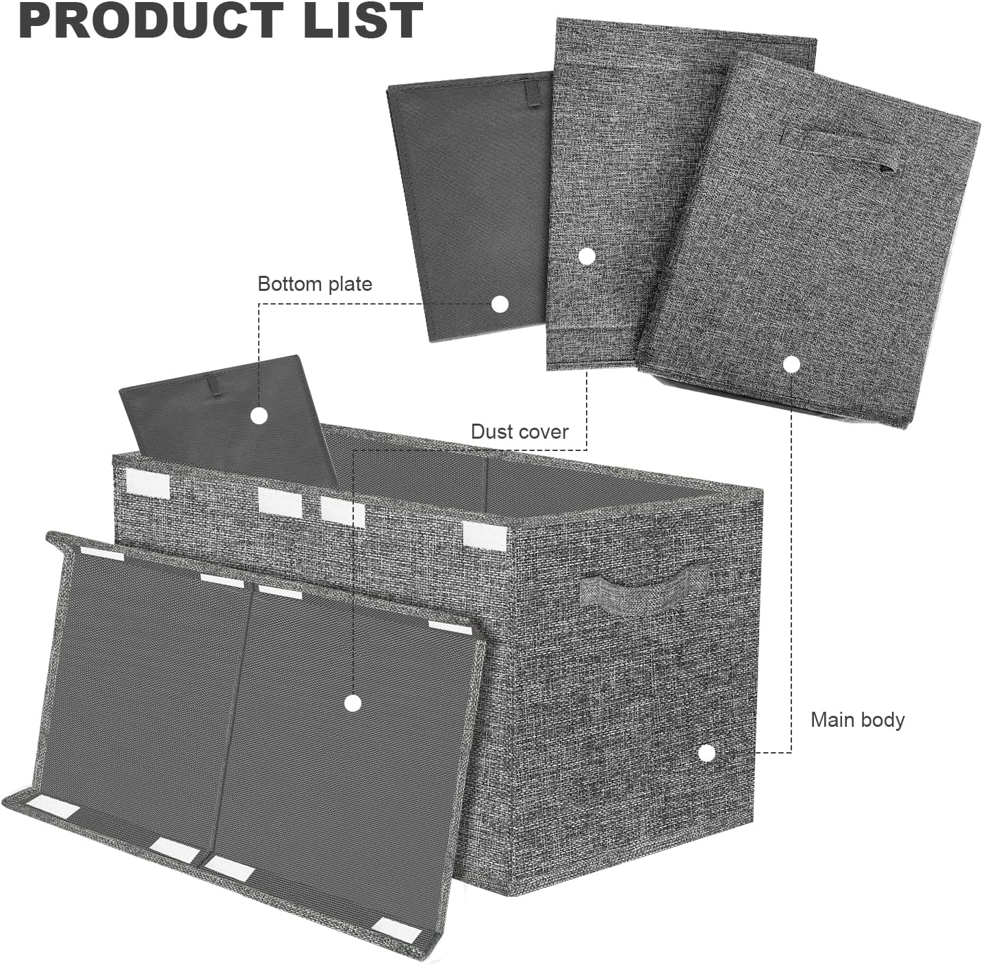 Thumbnail 3 de VERONLY Large Toy Box for Boys & Girls (Dark Grey) – Foldable, Durable Storage Chest