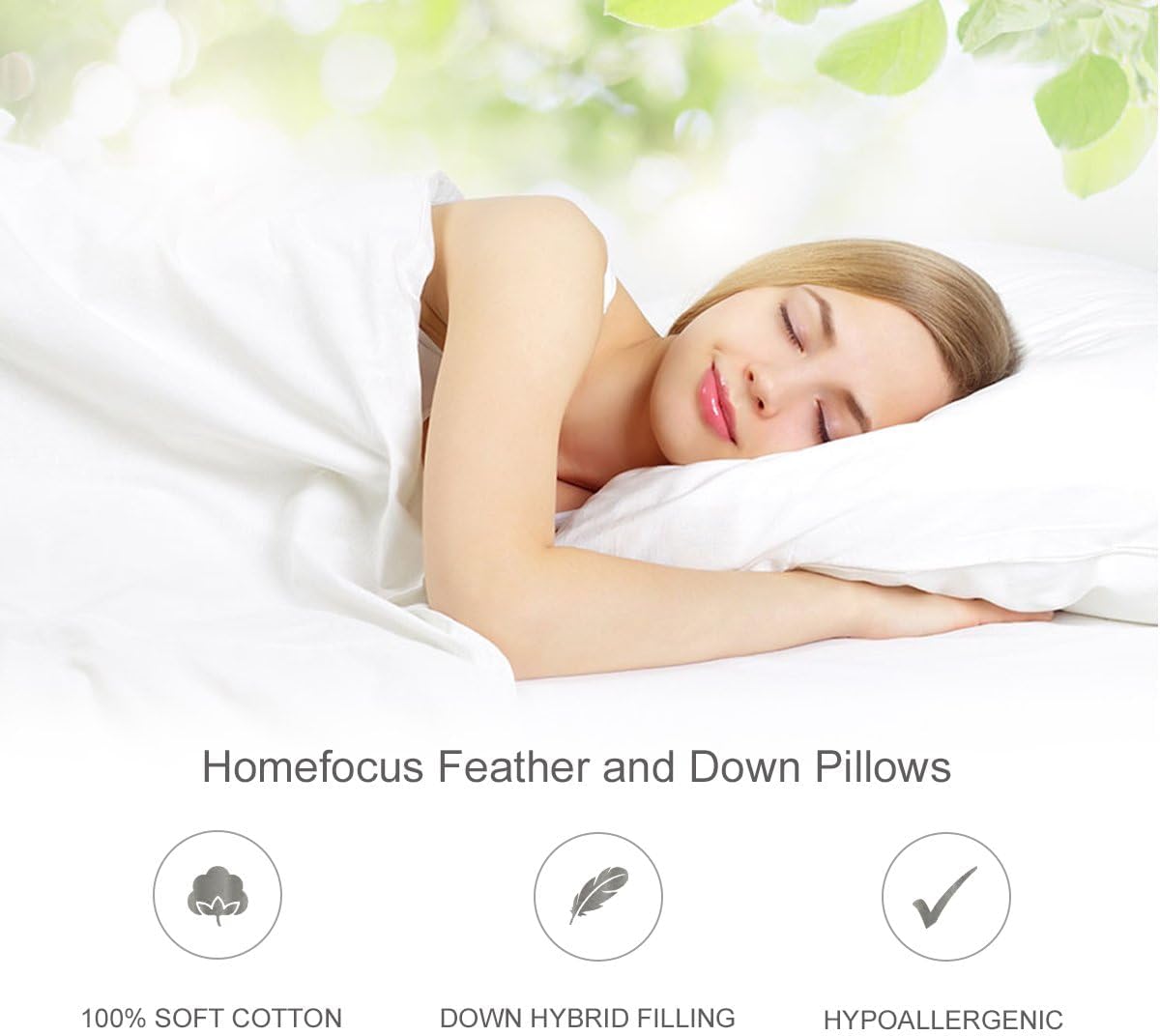 Detalle de HOMEFOUCS down and feather pillows 58 x 74 cm