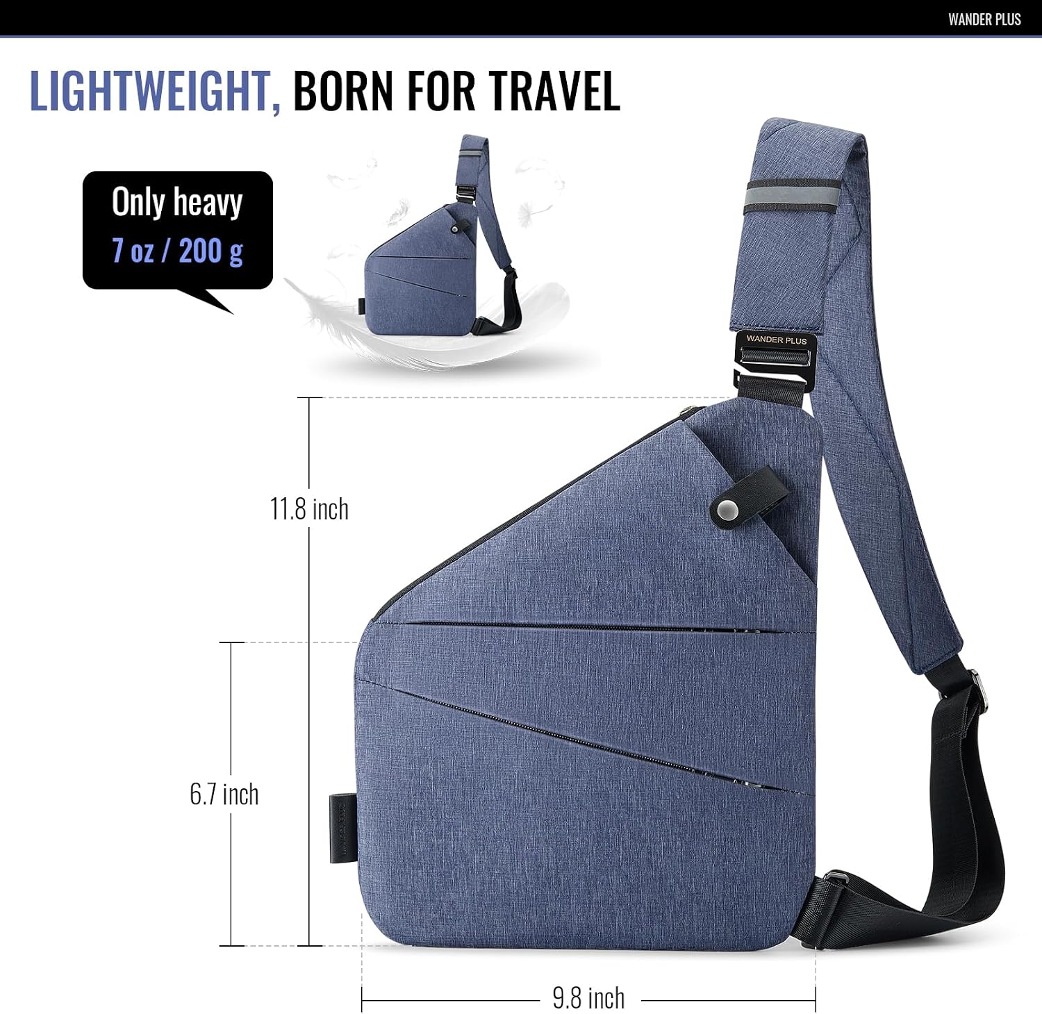 Detalle 2 de WANDER PLUS® Anti Theft Crossbody Bag (Anti-theft Travel, Sport, Work)