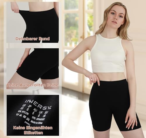Detalle de INNERSY Radlerhose Damen Kurz für Kleid – Unterrock Shorts, 3er Pack, XL, Schwarz/Beige/Weiß
