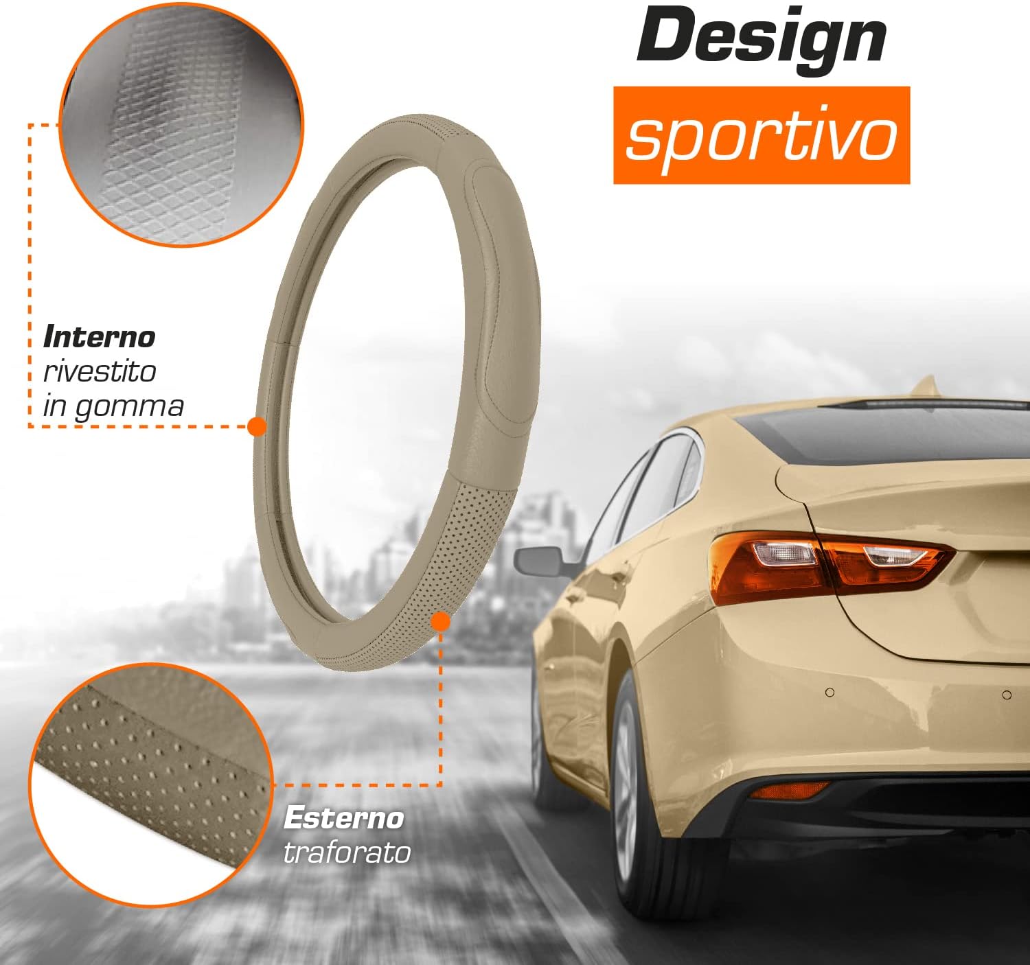 Detalle 1 de Upgrade4cars Coprivolante Beige 37–39 cm