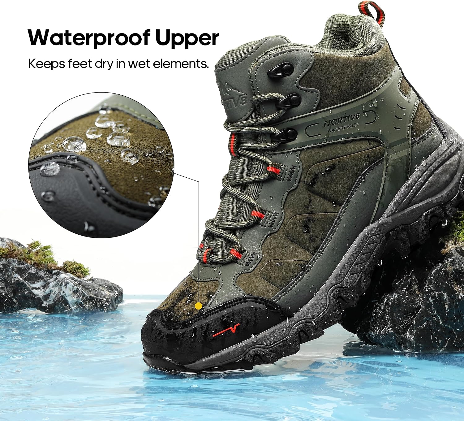 Thumbnail 6 de NORTIV 8 Js19005m Men's Waterproof Lightweight Suede Hiking Boots