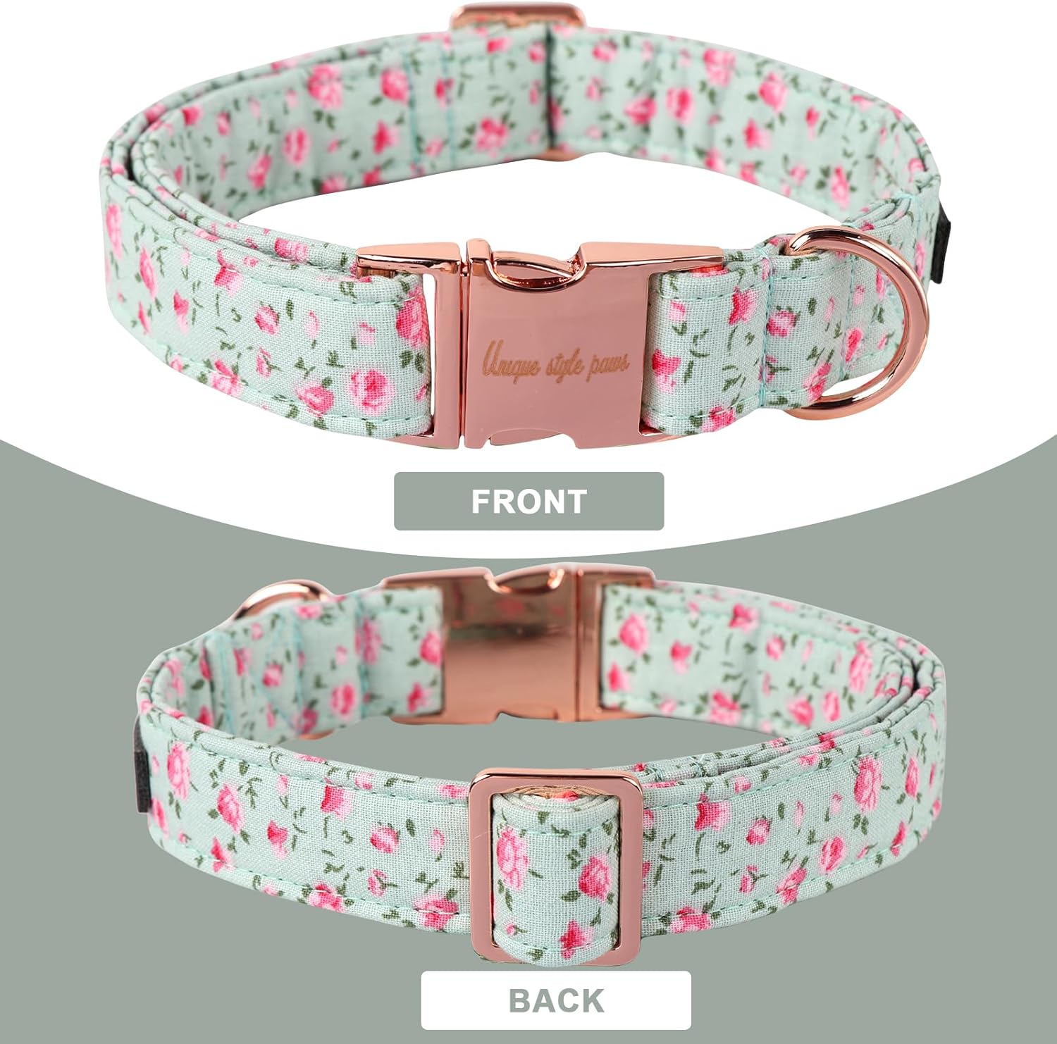 Thumbnail 1 de Unique Style Paws Hundehalsband aus Baumwolle – verstellbar mit D-Ring (für kleine bis große Hunde)