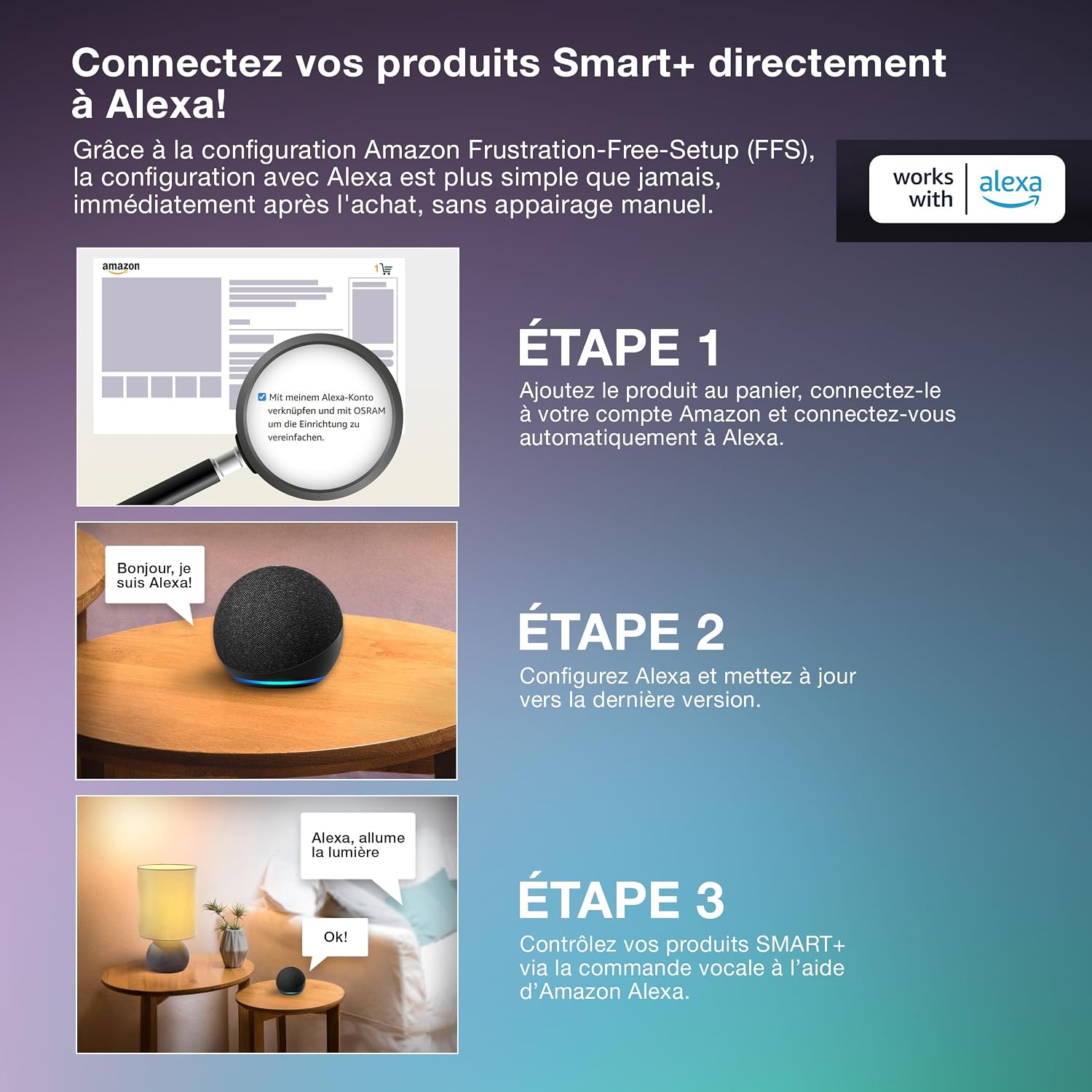 Detalle de OSRAM prise intelligente WiFi avec Matter, compatibilité Alexa et écosystèmes multiples jusqu’à 2300 W
