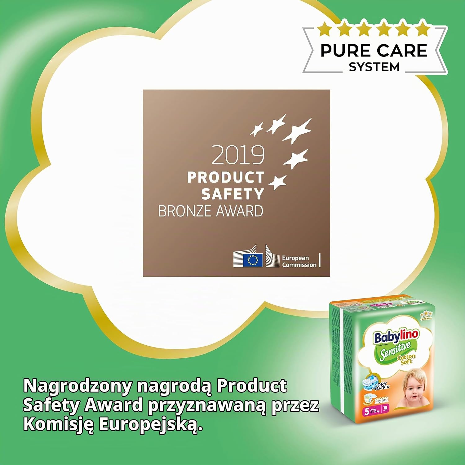 Detalle 1 de Babylino Sensitive pieluszki jednorazowe, rozmiar 5 Junior, 11–16 kg, 132 szt.