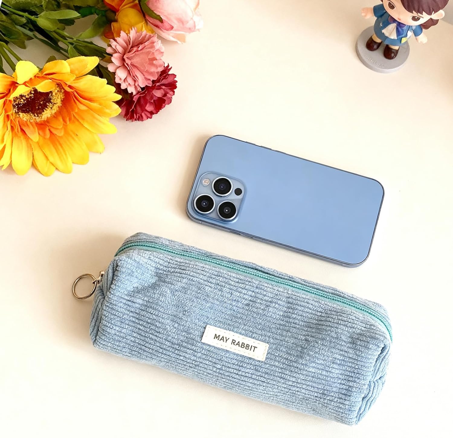 Thumbnail 6 de Vfrdsa Corduroy Pencil Case – Blue, Large Capacity for Stationery Storage