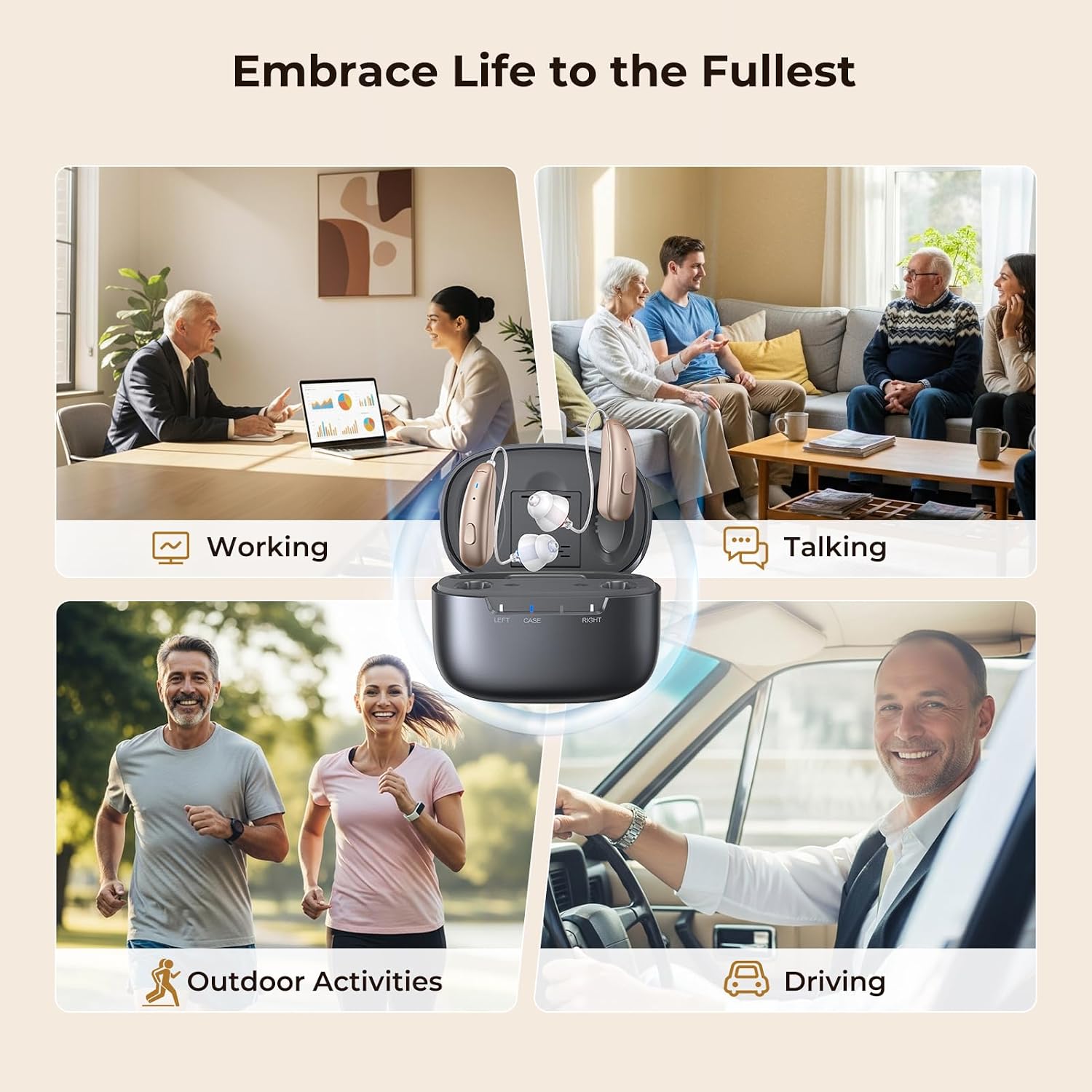 Thumbnail 6 de Villear Rechargeable Hearing Aids with AI Noise Cancelling and 100-Hour Case