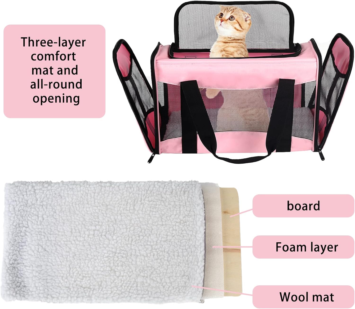 Detalle 2 de Cat Carrying Case 17x11x11 in Pink