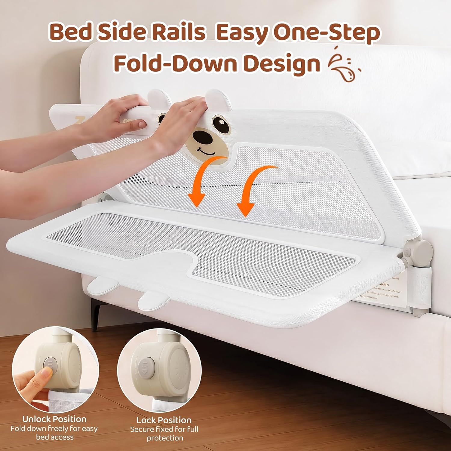 Detalle 2 de Foldable Toddler Bed Rail, 71-inch