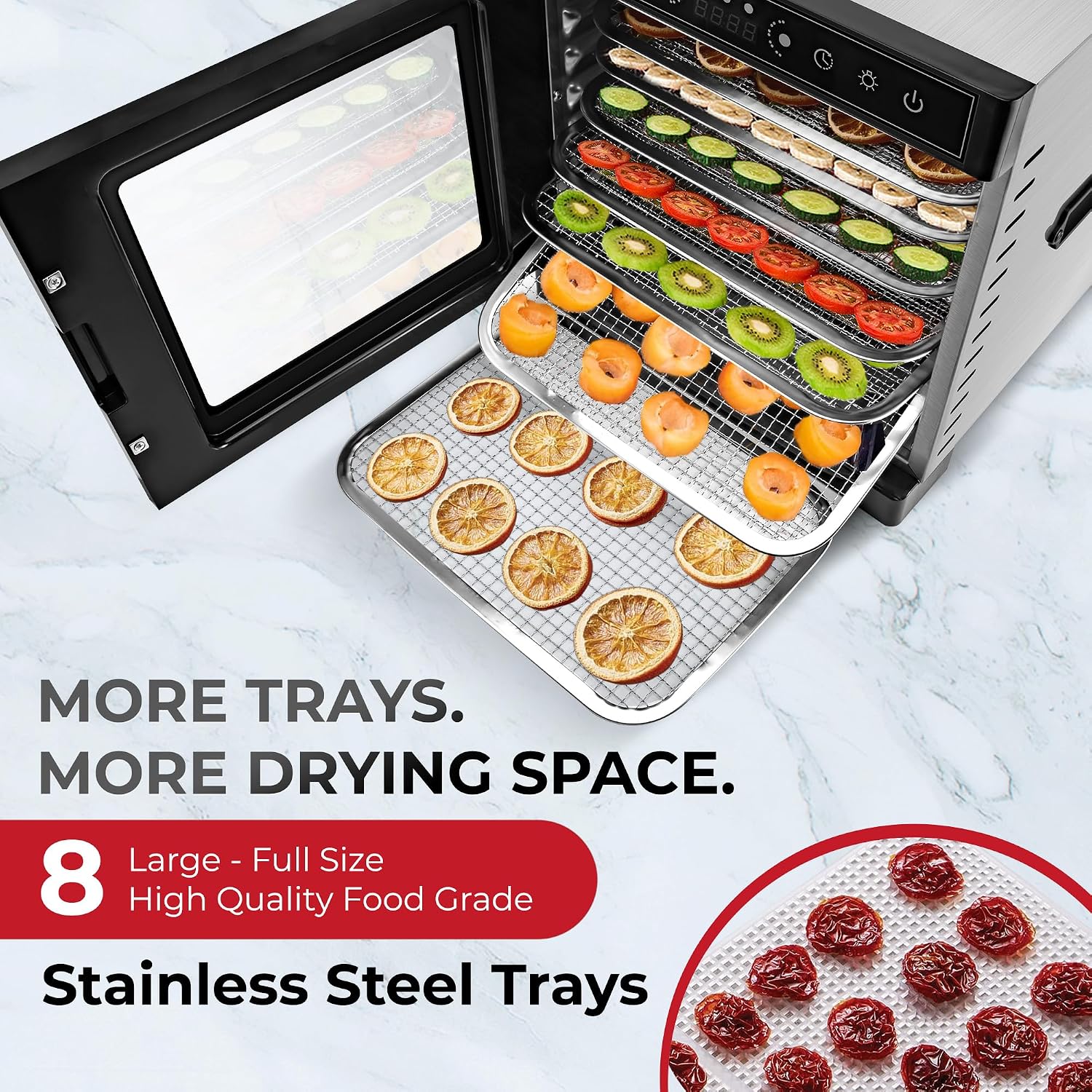 Thumbnail 2 de Rosewill Food Dehydrator with 8 Stainless Steel Trays