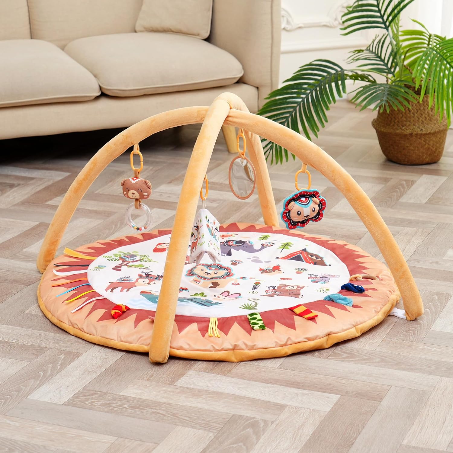 Superbe Bebe - Tapis d'Éveil Montessori 0-12 Mois avec Arches Circle Little Jungle