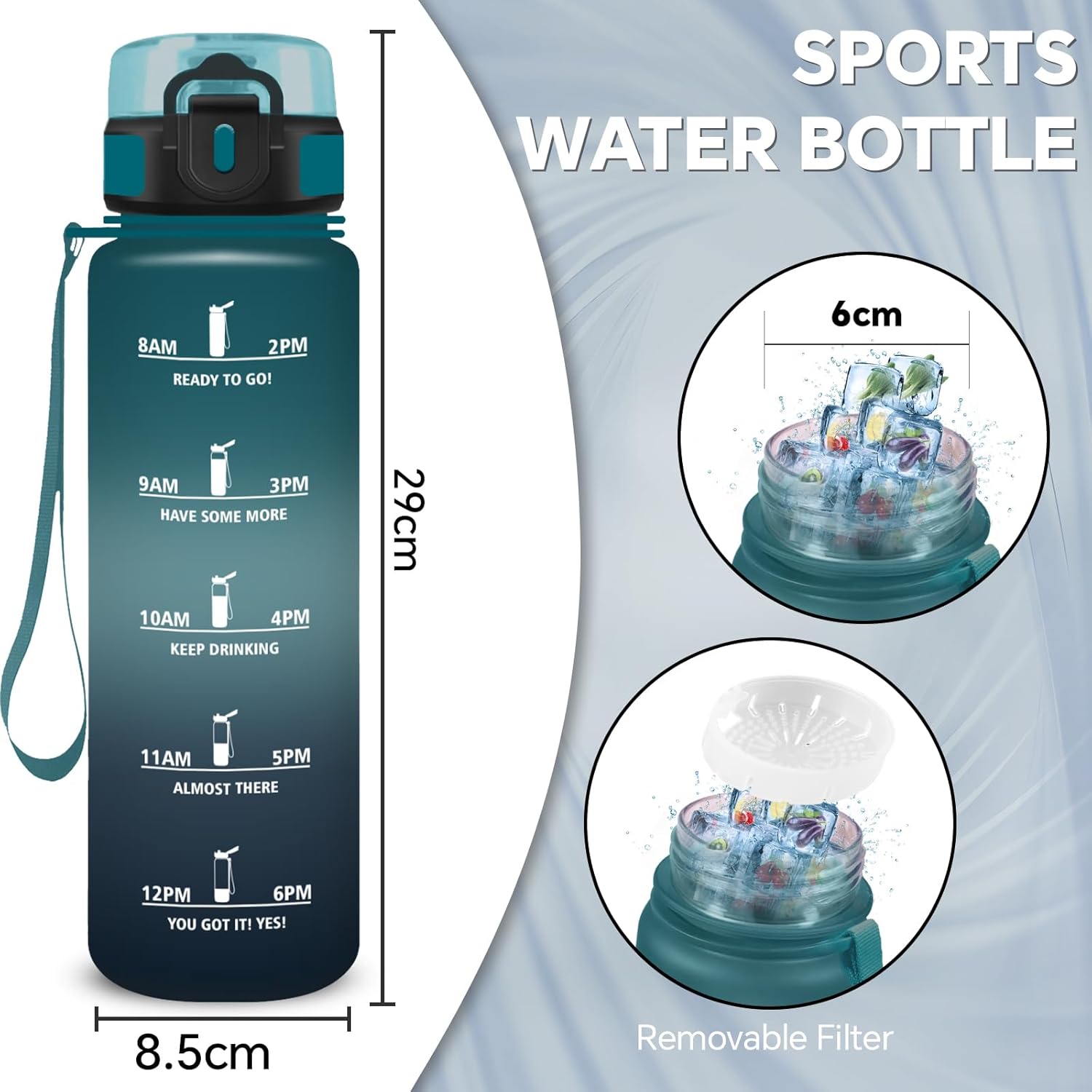 Thumbnail 4 de Botella de Agua 1L con Filtro Infantil 🚰 Fácil Transportar