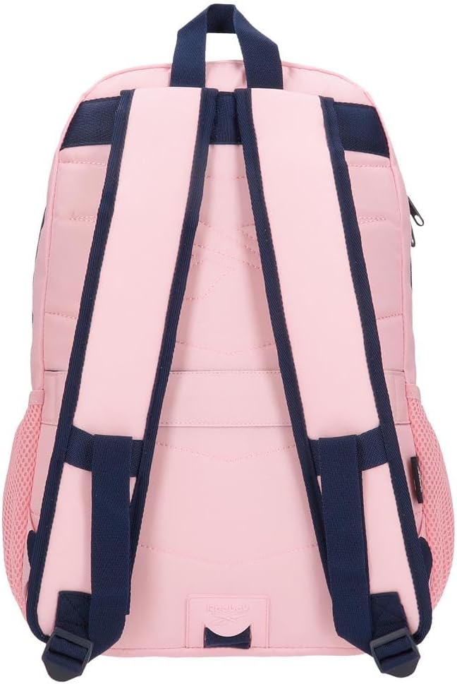 Detalle de Zaino Reebok Sidney – modello scuola, blu e rosa, poliestere, spallacci ergonomici imbottiti