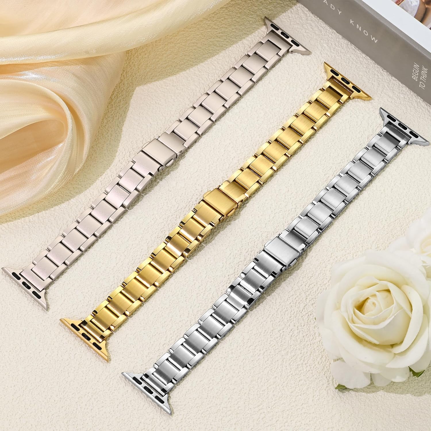 Detalle de G-ficu Slim metal Apple Watch strap 14mm