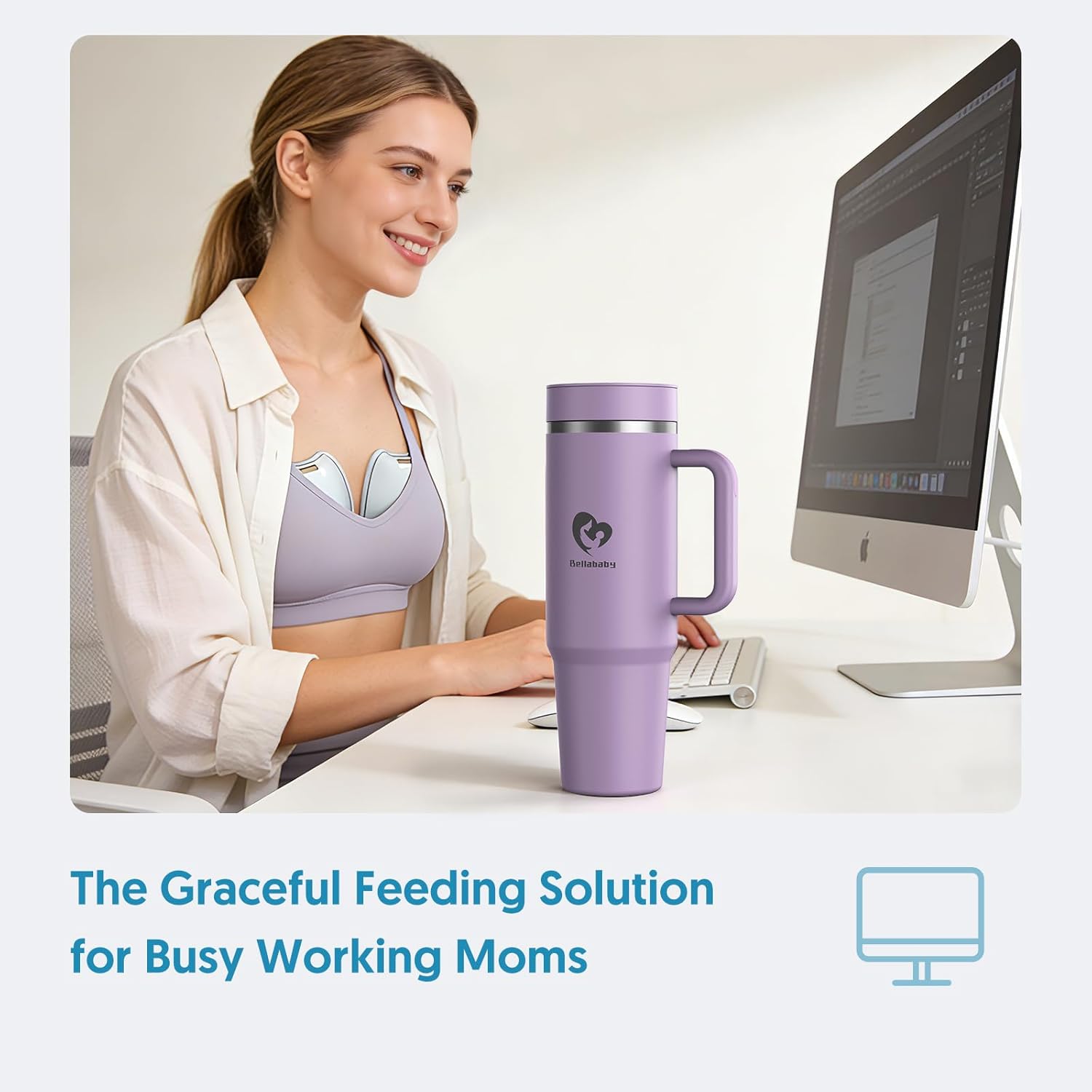 Thumbnail 5 de Bellababy Portable Breast Milk Cooler for Travel (Purple) with 18oz BPA-Free Bottle and 50oz Insulated Tumbler