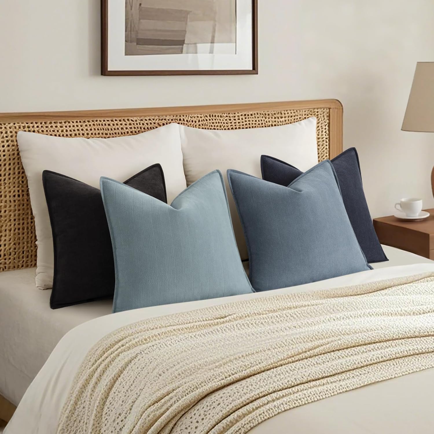 Thumbnail 5 de ZWJD Kissenbezug 45x45 cm im 4er-Set aus Chenille – Dekokissenhüllen für Sofa, Bett & mehr