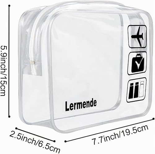 Detalle 2 de Lermende Transparente Kulturtasche TSA Kosmetiktasche PVC Wasserdicht – 2er-Set