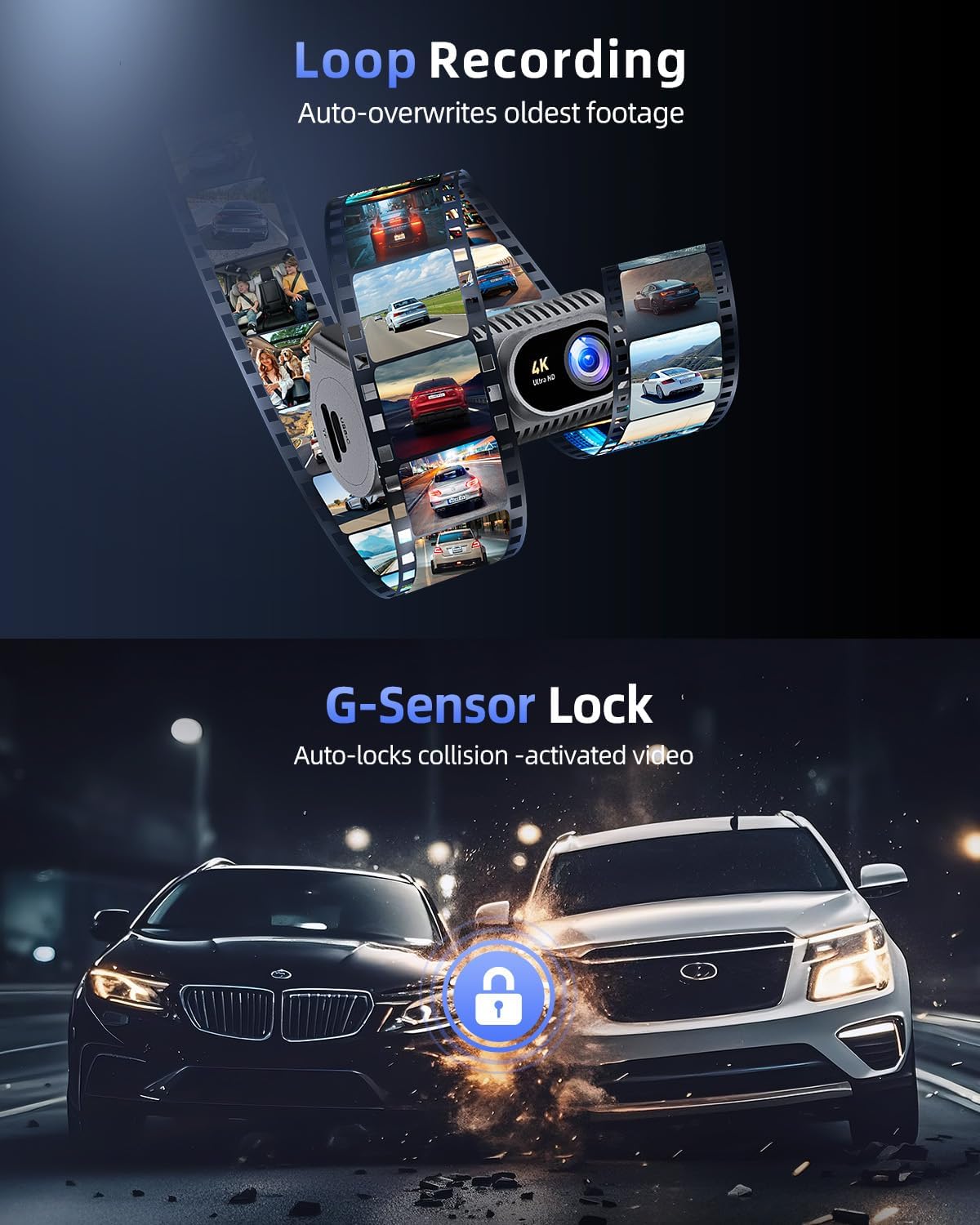 Thumbnail 6 de CIEVIE Dash Cam Front 4K – 1.5" IPS Display, 64GB, 170° Wide Angle