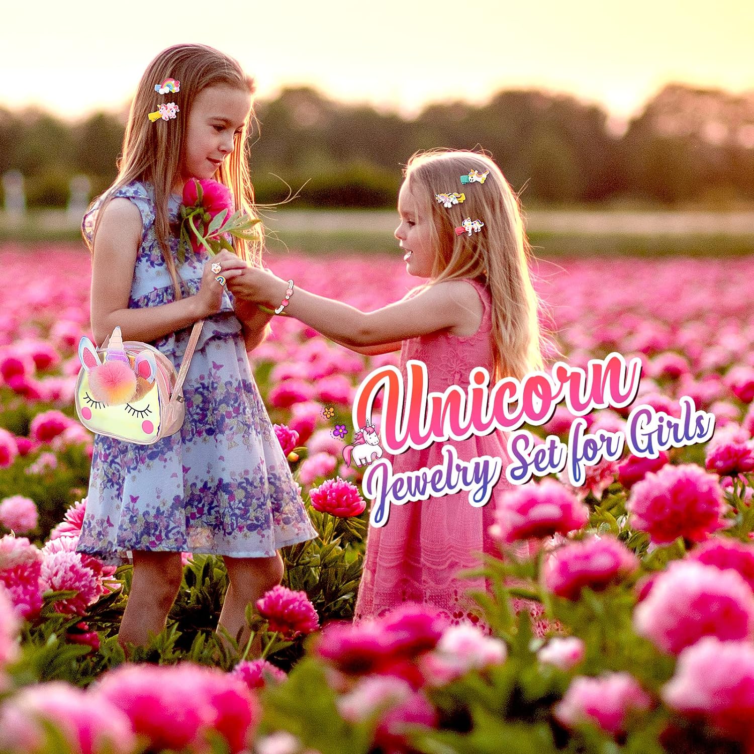 Detalle 2 de Qukir unicorn kids jewellery set with crossbody unicorn bag (ages 2–12)