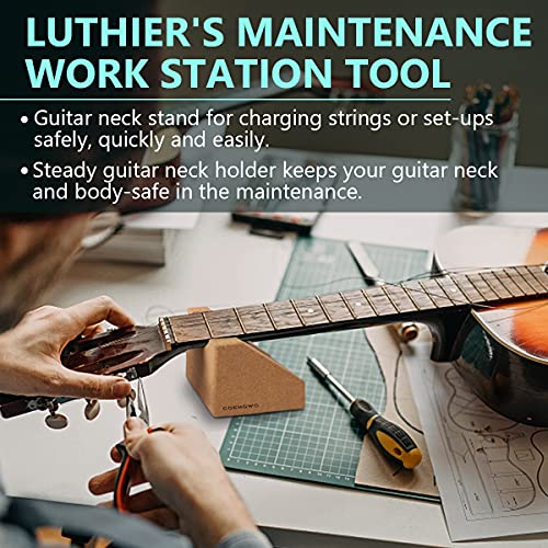 Detalle de COENGWO Guitar Neck Rest: 2-in-1 Cork Cradle for A Stable, Gentle Setup