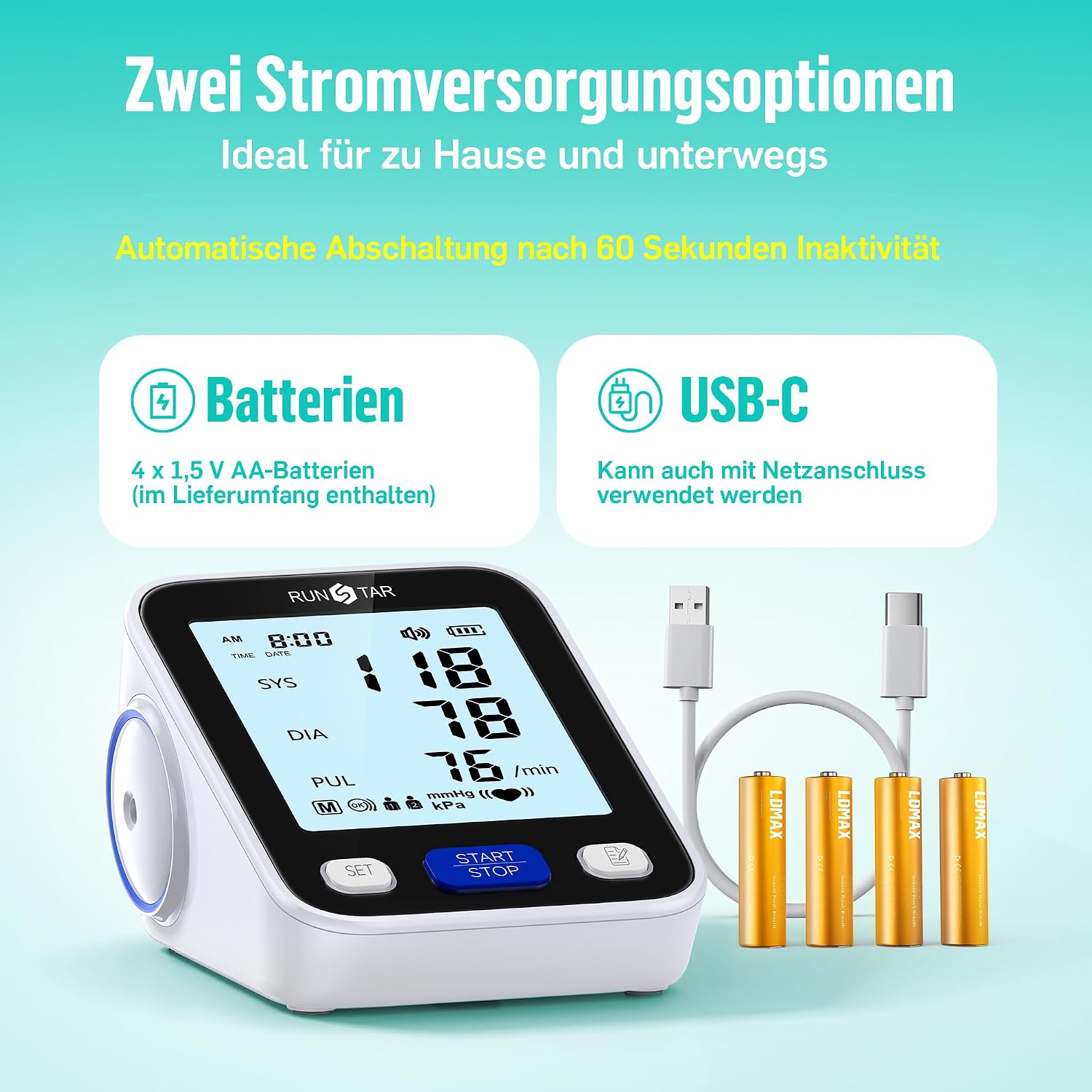 Thumbnail 5 de RunStar Blutdruckmessgerät Oberarm 22–42 cm