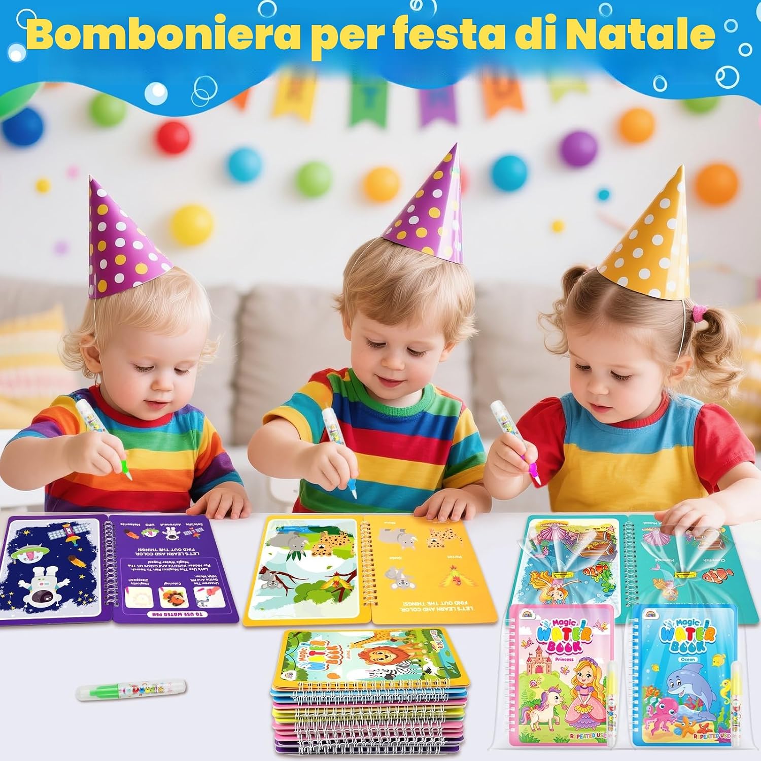 Thumbnail 5 de ZMLM 16 Libri da Colorare con acqua: set creativo riutilizzabile per bambini 3–8 anni